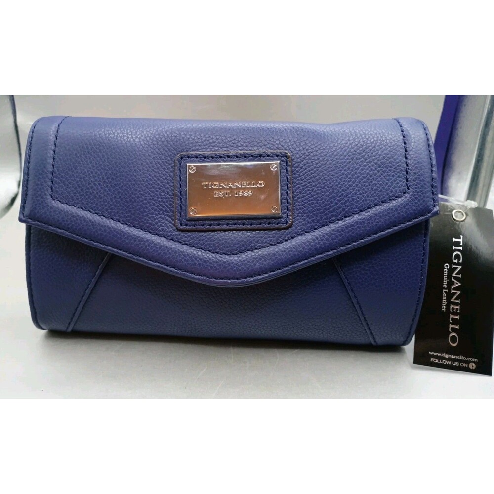 Tignanello Socialite Leather Crossbody Ink Blue, Beautiful NIB
